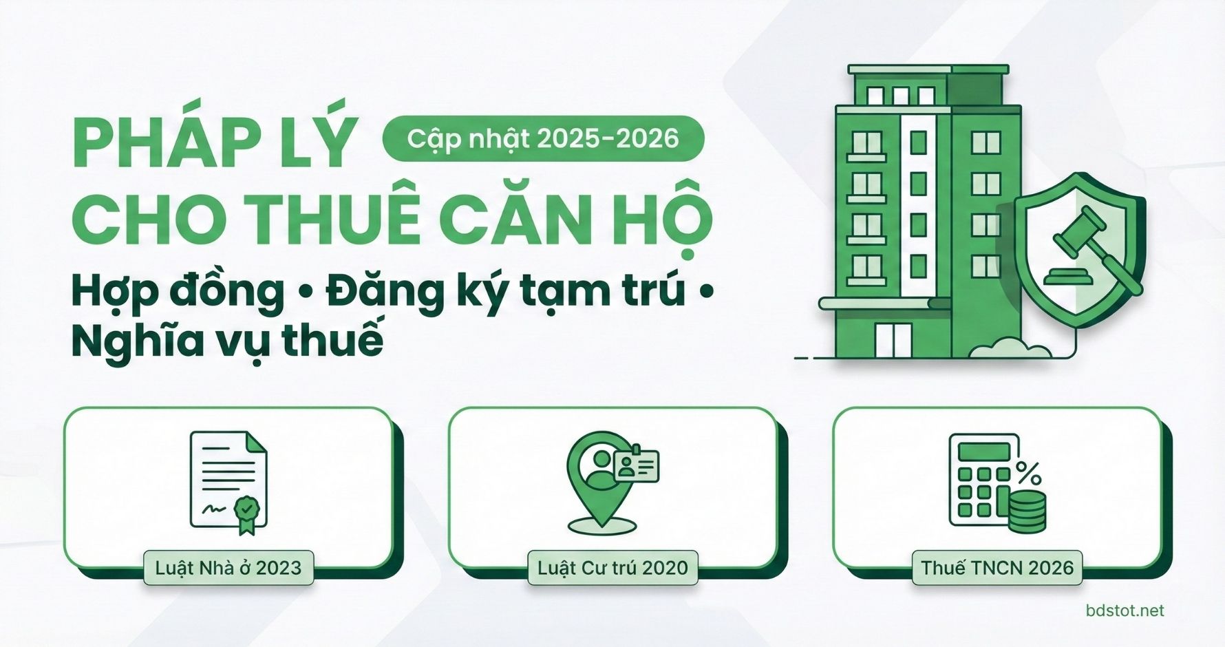 3 nghĩa vụ ph&aacute;p l&yacute; khi cho thu&ecirc; căn hộ: hợp đồng, tạm tr&uacute;, thuế TNCN 2026